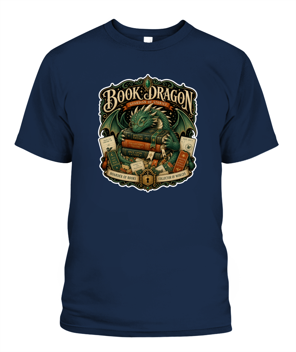 Book Dragon Book Lover T-Shirt | Reading Gift