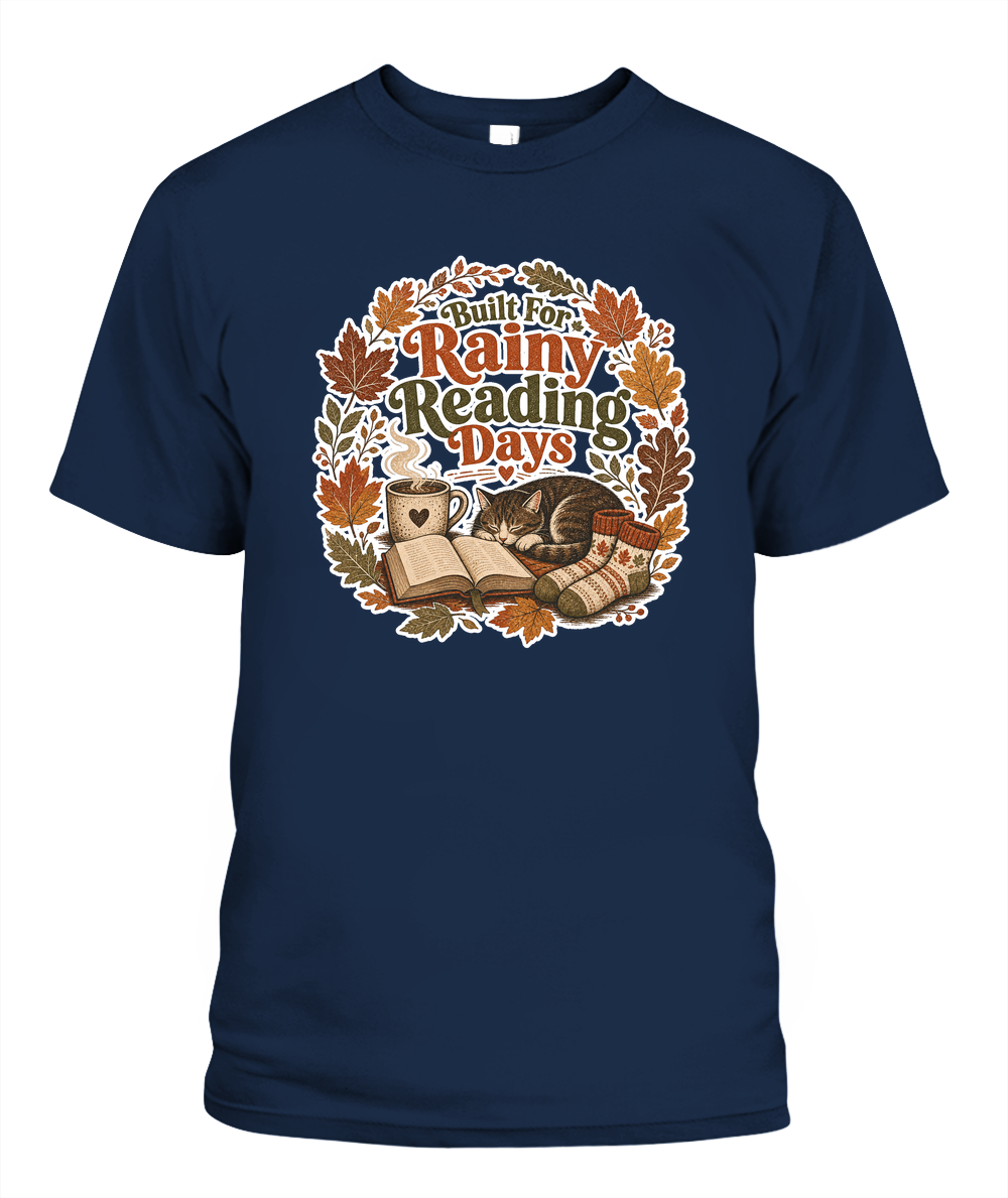 Built for Rainy Reading Days Book Lover T-Shirt | Reading Gift