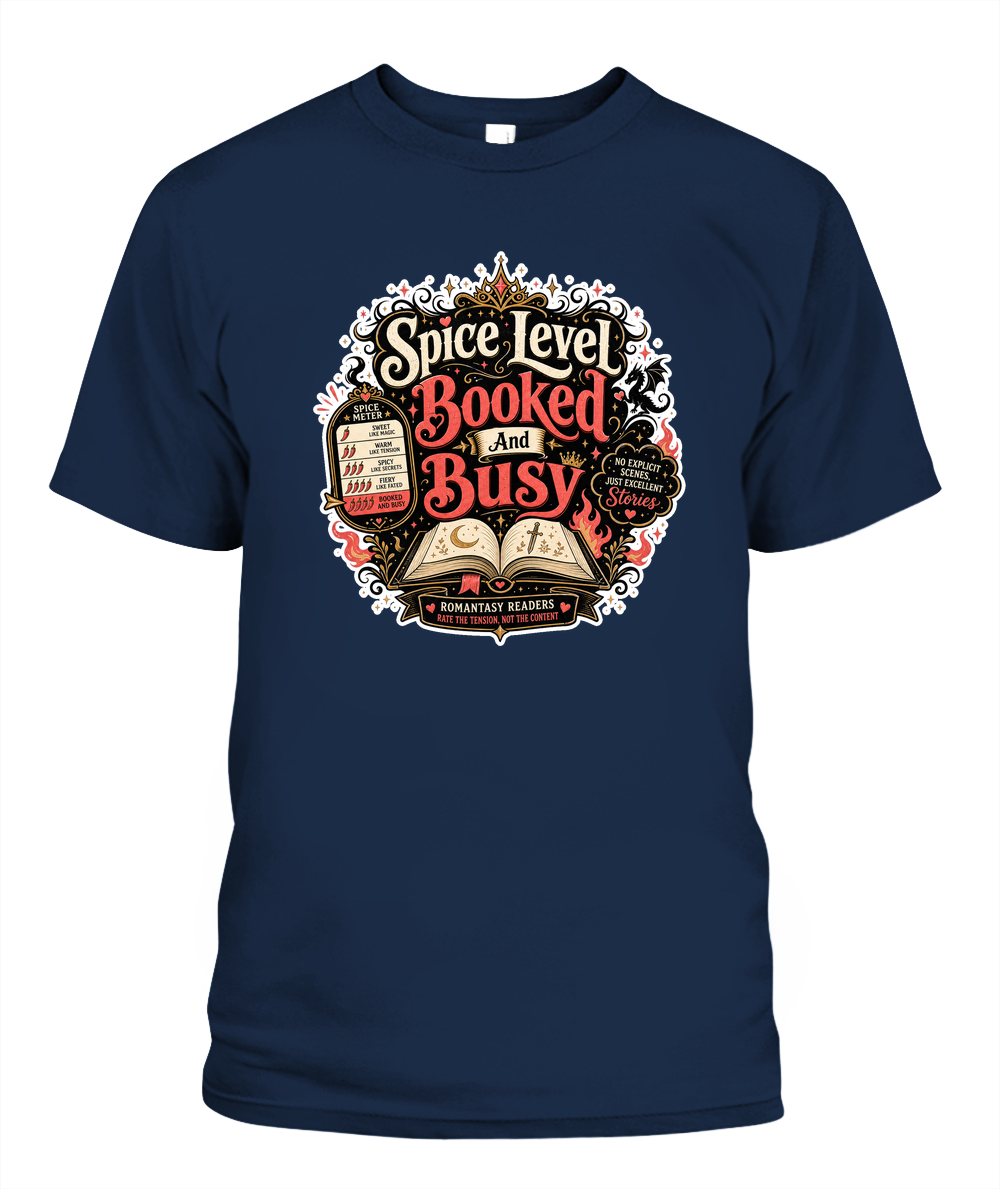 Spice Level Booked and Busy Book Lover T-Shirt | Reading Gift