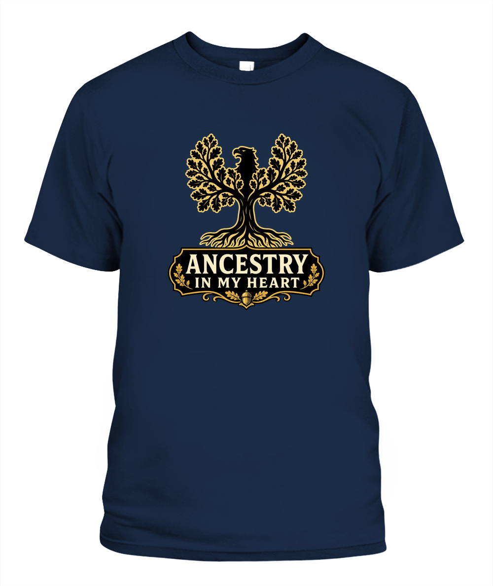 Ancestry In My Heart — T-Shirt in Navy