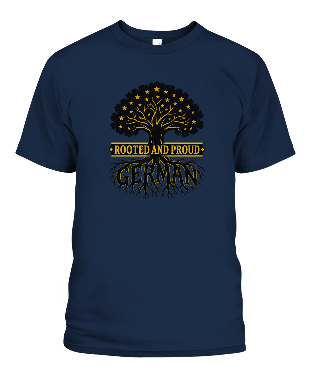 Rooted And Proud German — T-Shirt in Navy