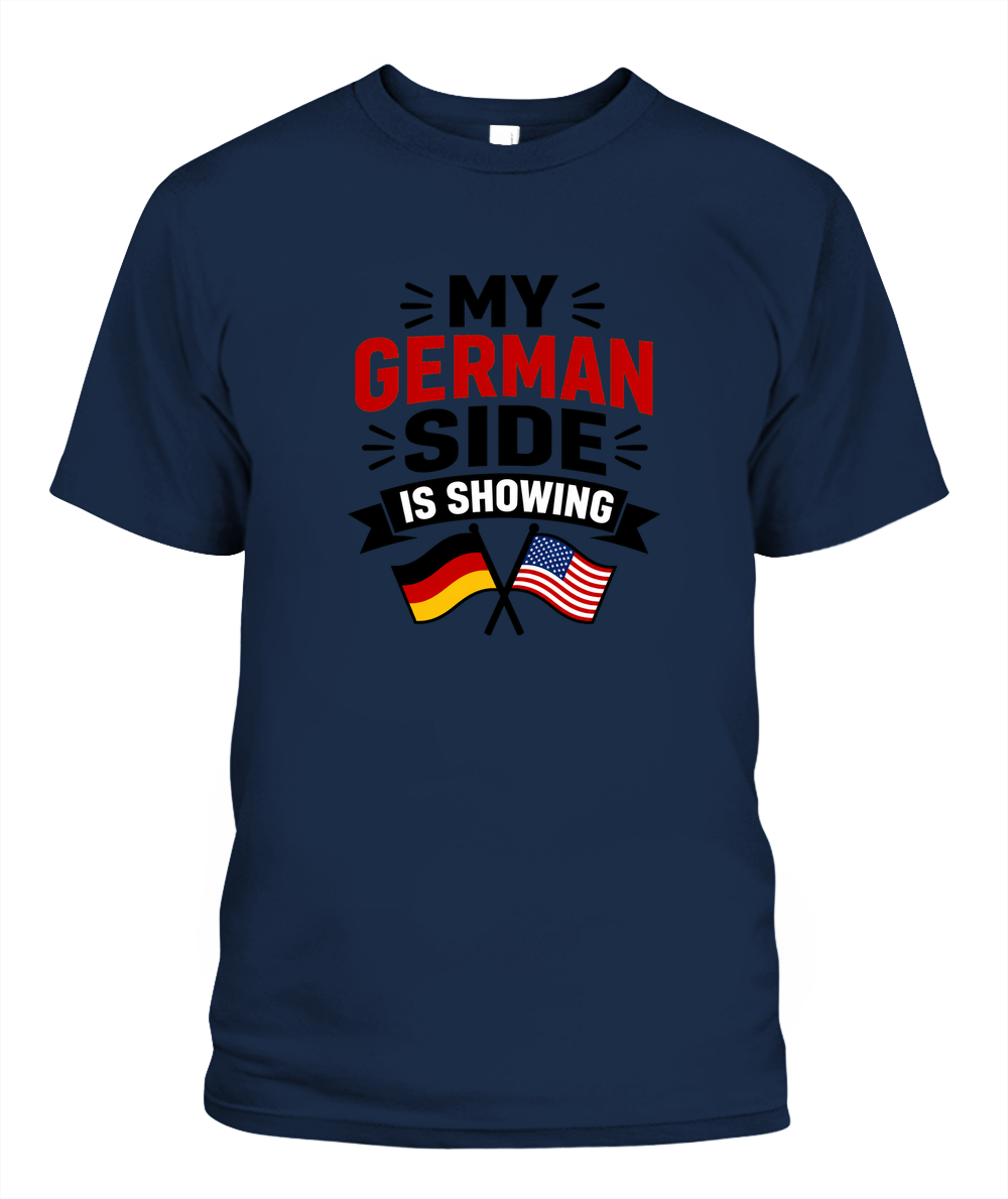 My German Side Is Showing — T-Shirt in Navy