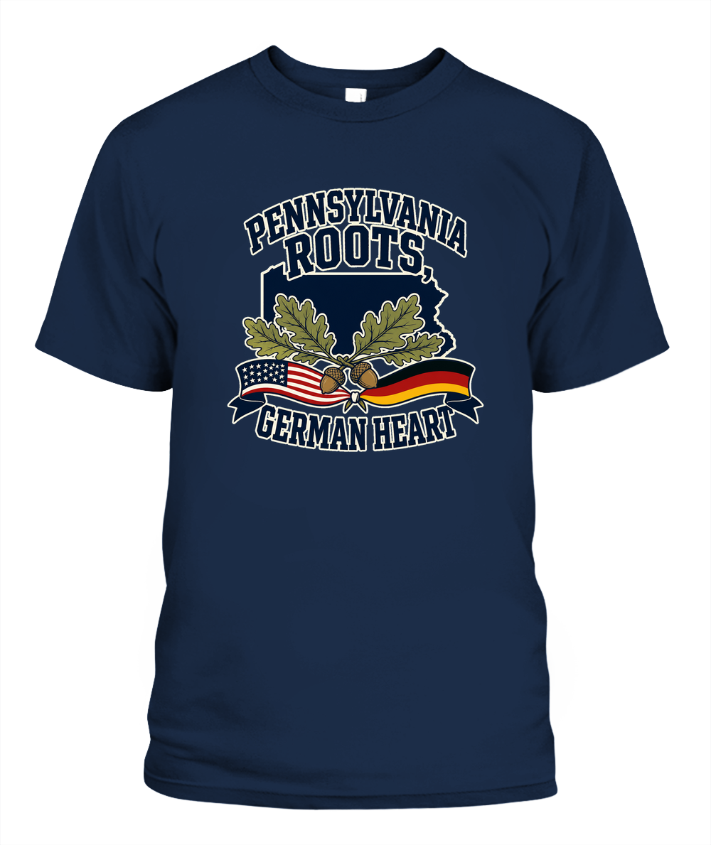 Pennsylvania Roots, German Heart — T-Shirt in Navy