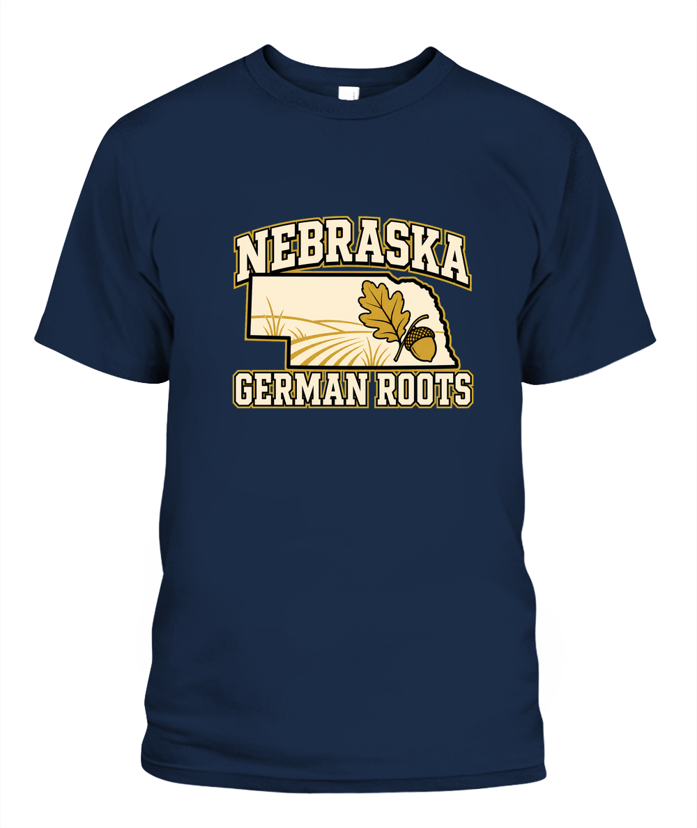 Nebraska German Roots — T-Shirt in Navy