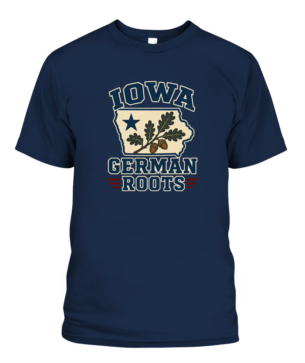 Iowa German Roots — T-Shirt in Navy