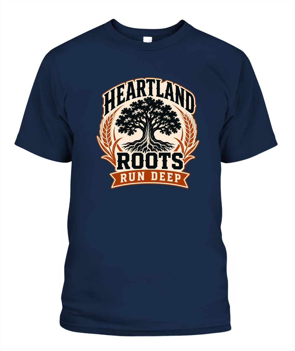 Heartland Roots Run Deep — T-Shirt in Navy