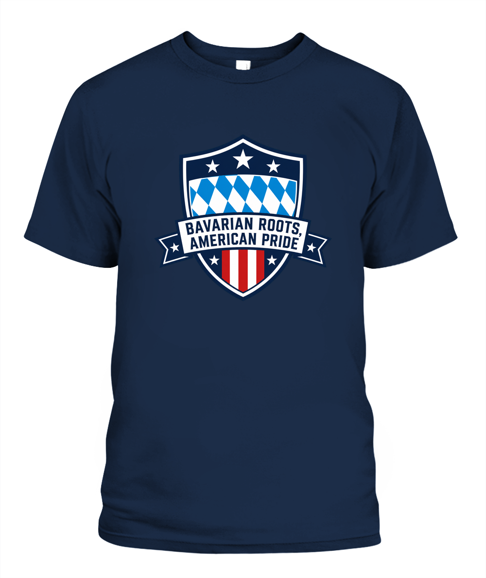 Bavarian Roots, American Pride — T-Shirt in Navy