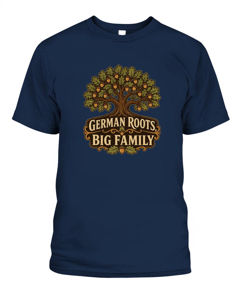 German Roots, Big Family — T-Shirt in Navy