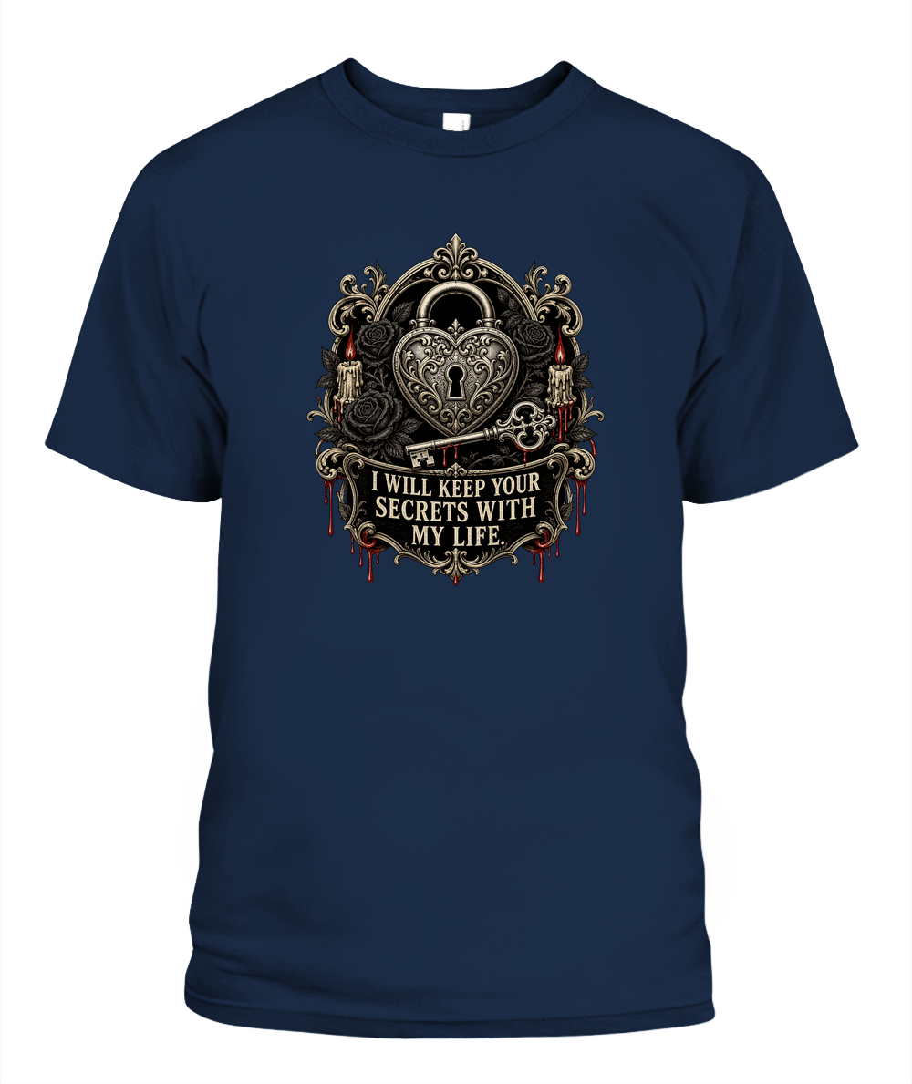 I Will Keep Your Secrets With My Life — gothic shirt in Navy