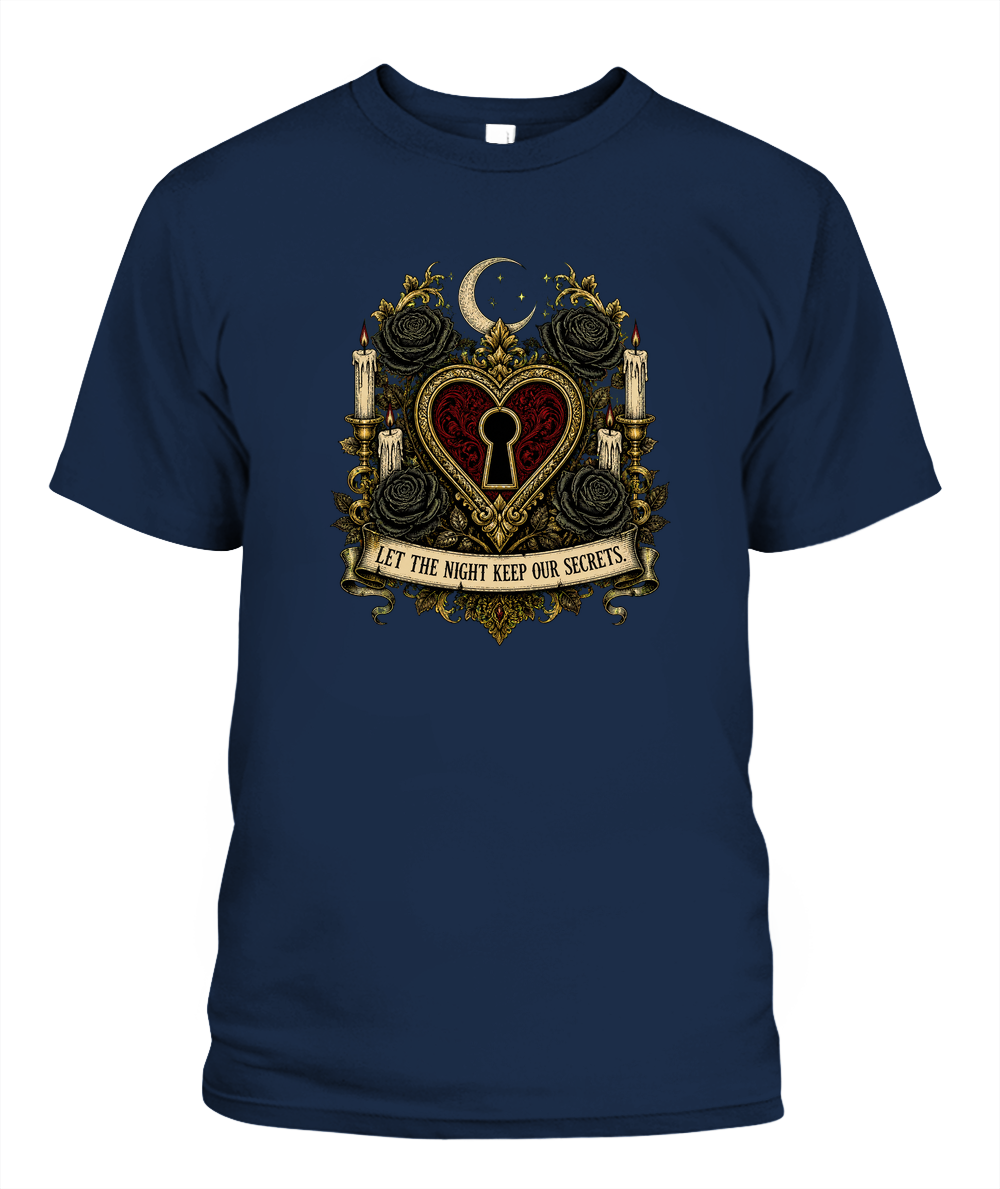 Let The Night Keep Our Secrets — gothic shirt in Navy