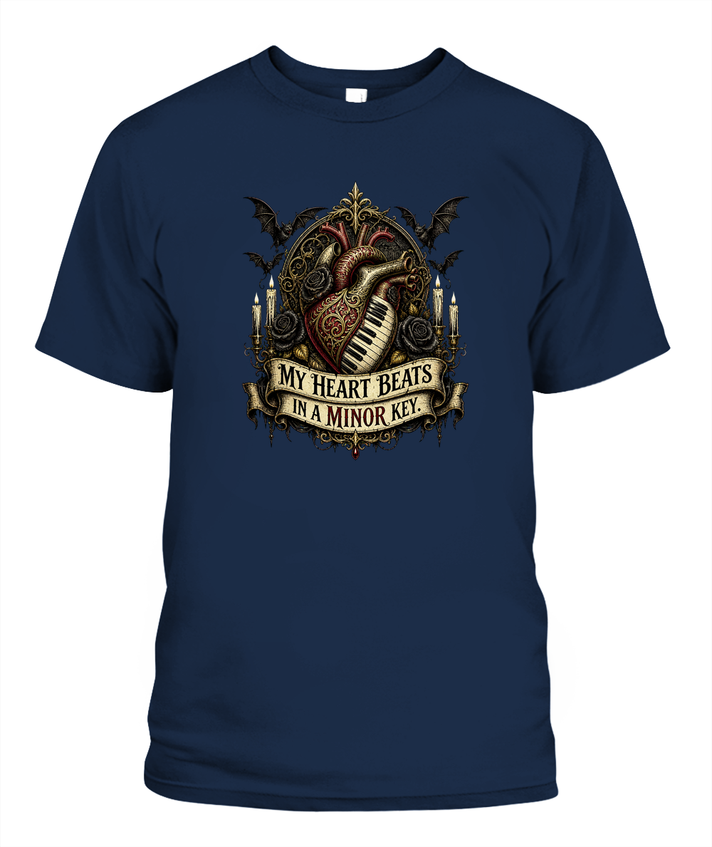 My Heart Beats In A Minor Key — gothic shirt in Navy