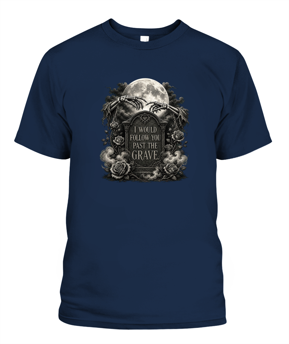 I Would Follow You Past The Grave — gothic shirt in Navy