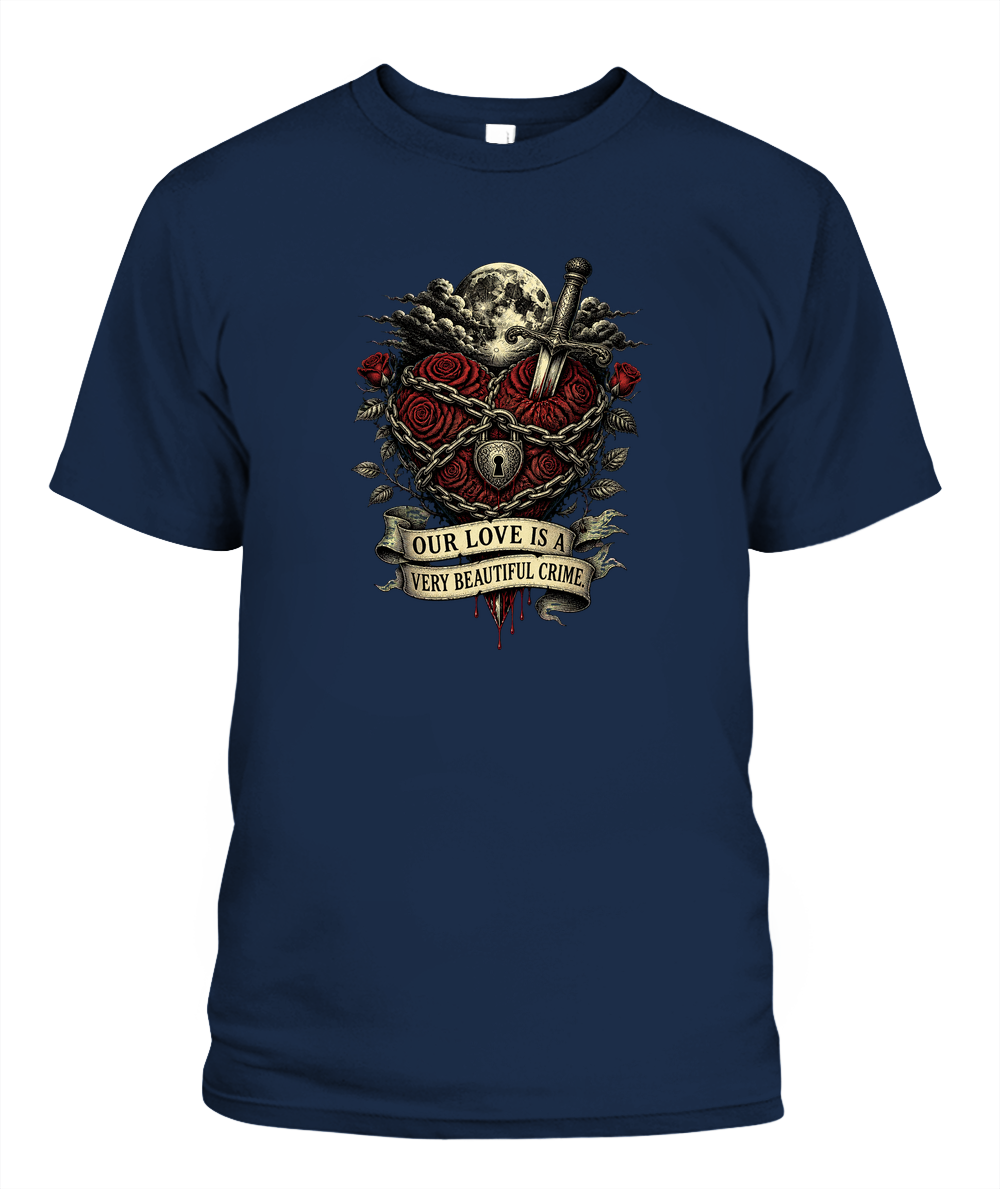 Our Love Is A Very Beautiful Crime — gothic shirt in Navy