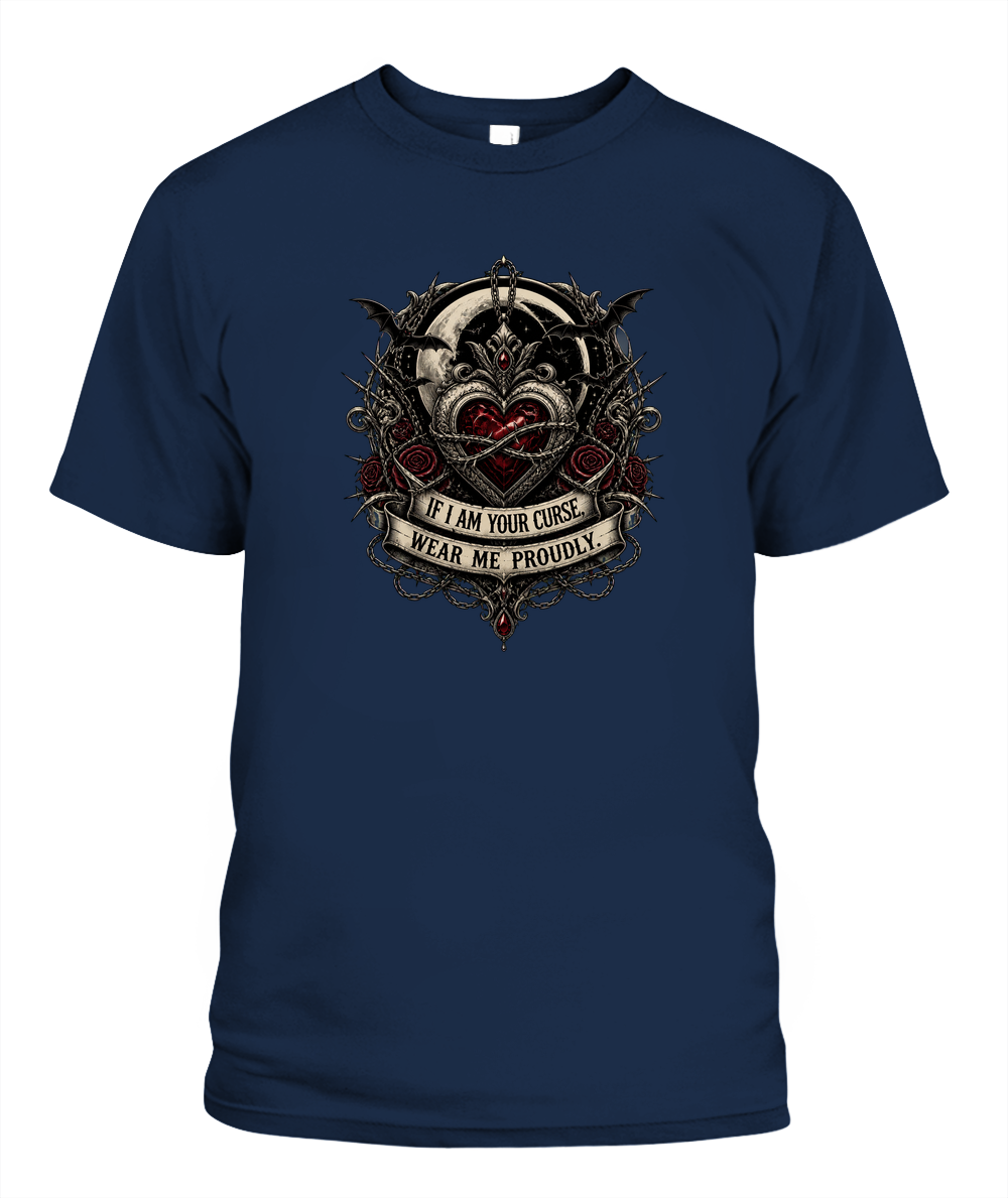 If I Am Your Curse, Wear Me Proudly — gothic shirt in Navy