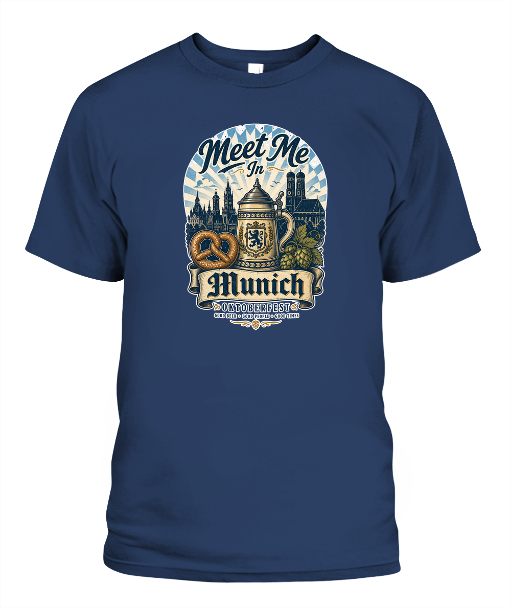 Meet Me In Munich Oktoberfest T-Shirt in Midnight
