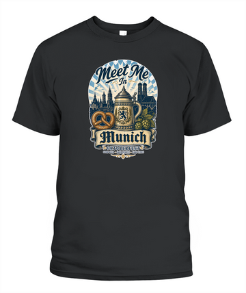 Meet Me In Munich Oktoberfest T-Shirt in Black