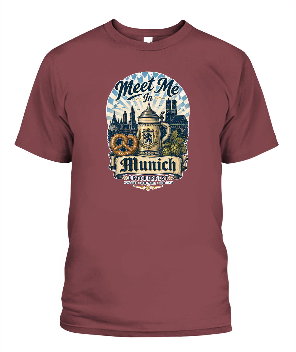 Meet Me In Munich Oktoberfest T-Shirt in Chili