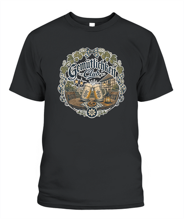 Gemütlichkeit Club Oktoberfest T-Shirt in Black