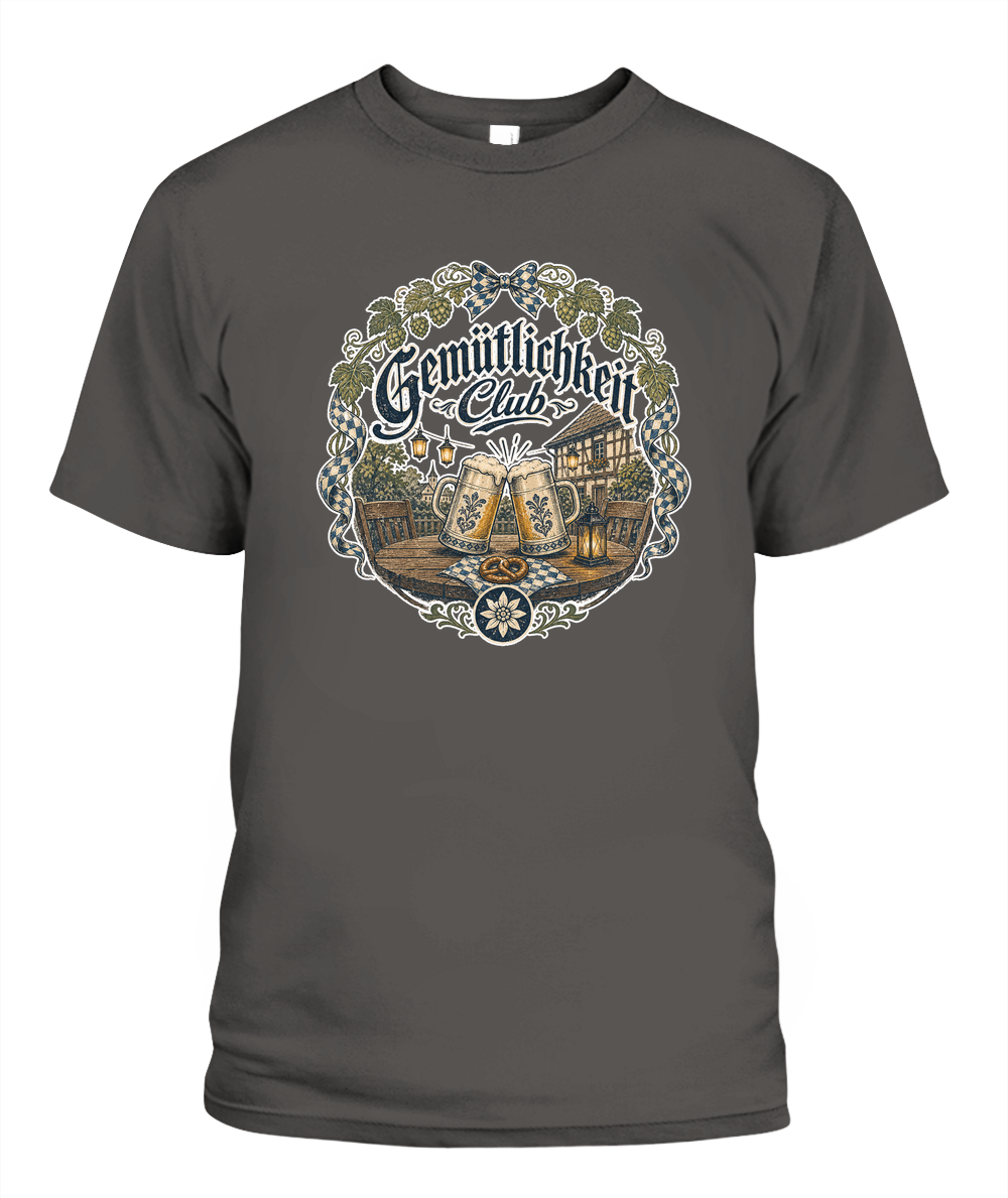 Gemütlichkeit Club Oktoberfest T-Shirt in Pepper