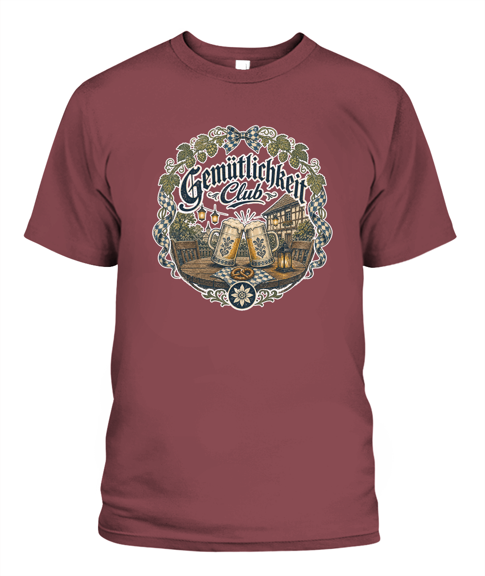 Gemütlichkeit Club Oktoberfest T-Shirt in Chili