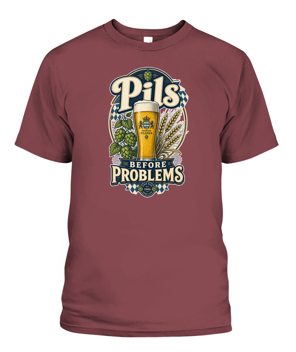 Pils Before Problems Oktoberfest T-Shirt in Chili