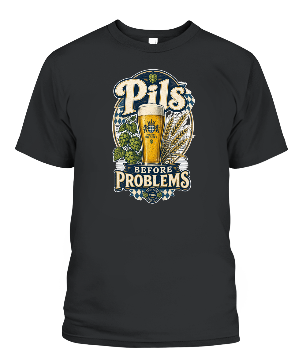 Pils Before Problems Oktoberfest T-Shirt in Black