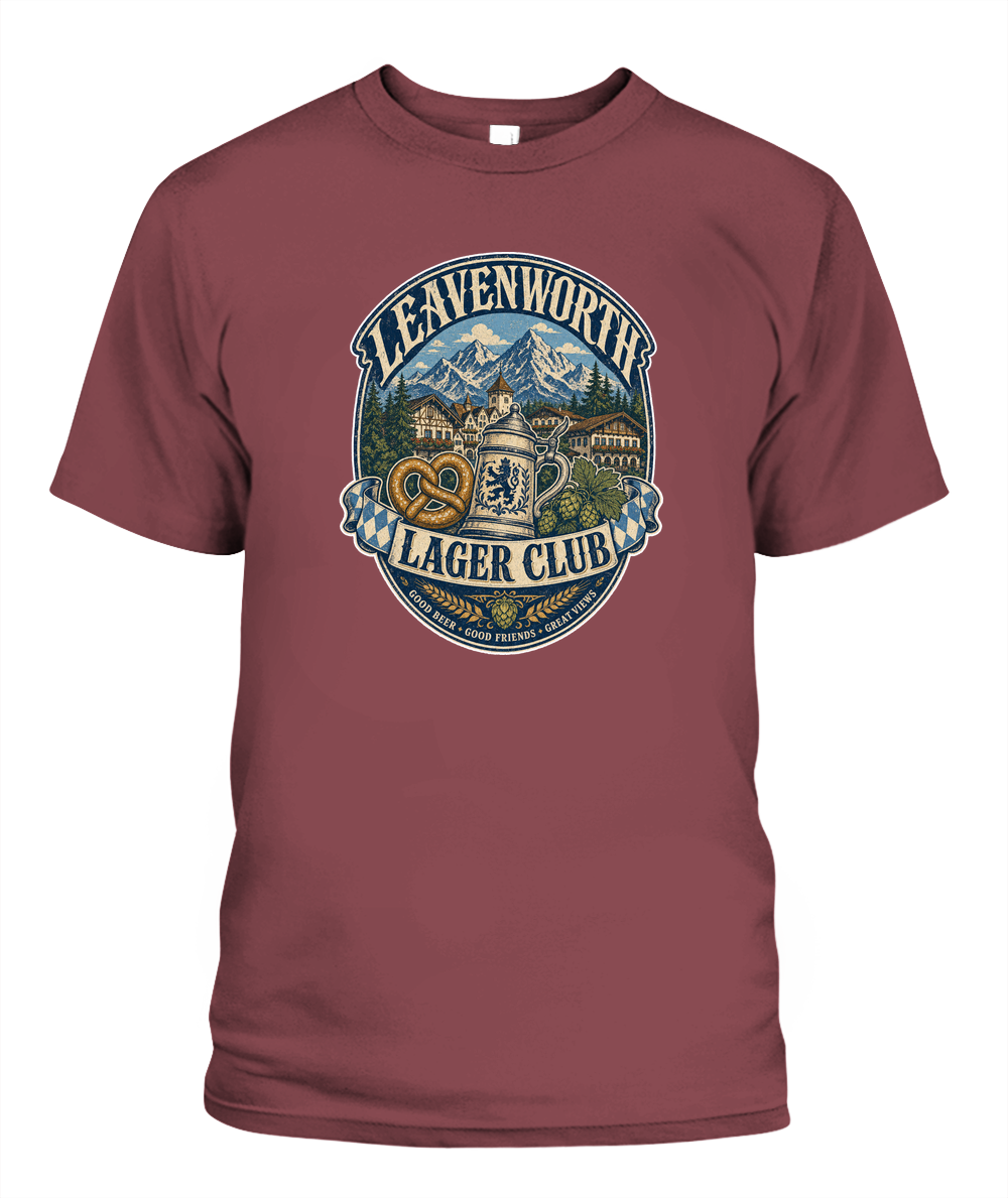 Leavenworth Lager Club Oktoberfest T-Shirt in Chili