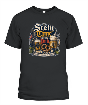 Stein Time At The Pub Oktoberfest T-Shirt in Black