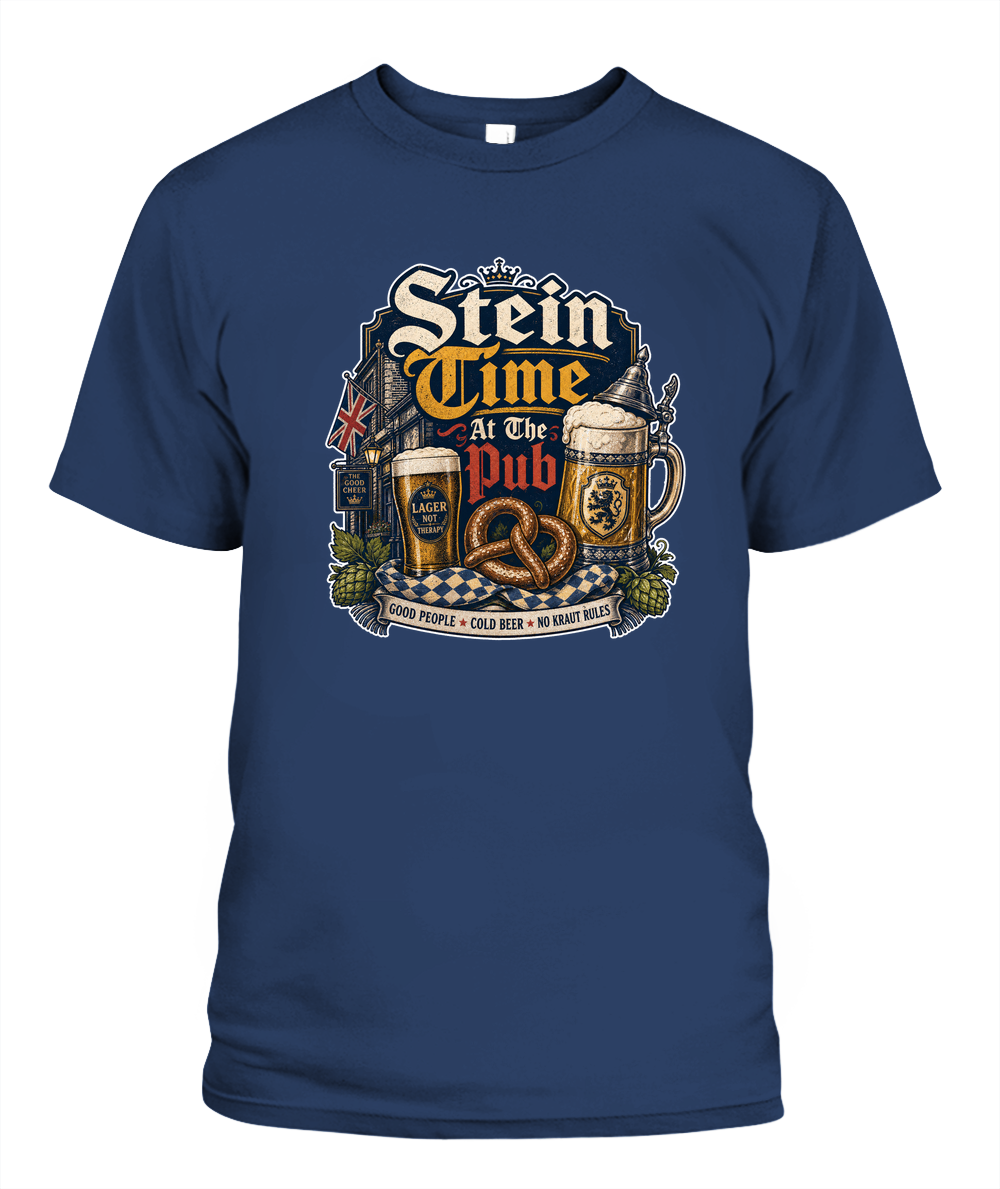 Stein Time At The Pub Oktoberfest T-Shirt in Midnight