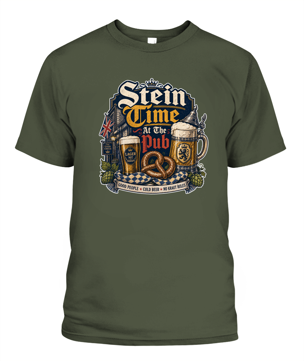 Stein Time At The Pub Oktoberfest T-Shirt in Hemp