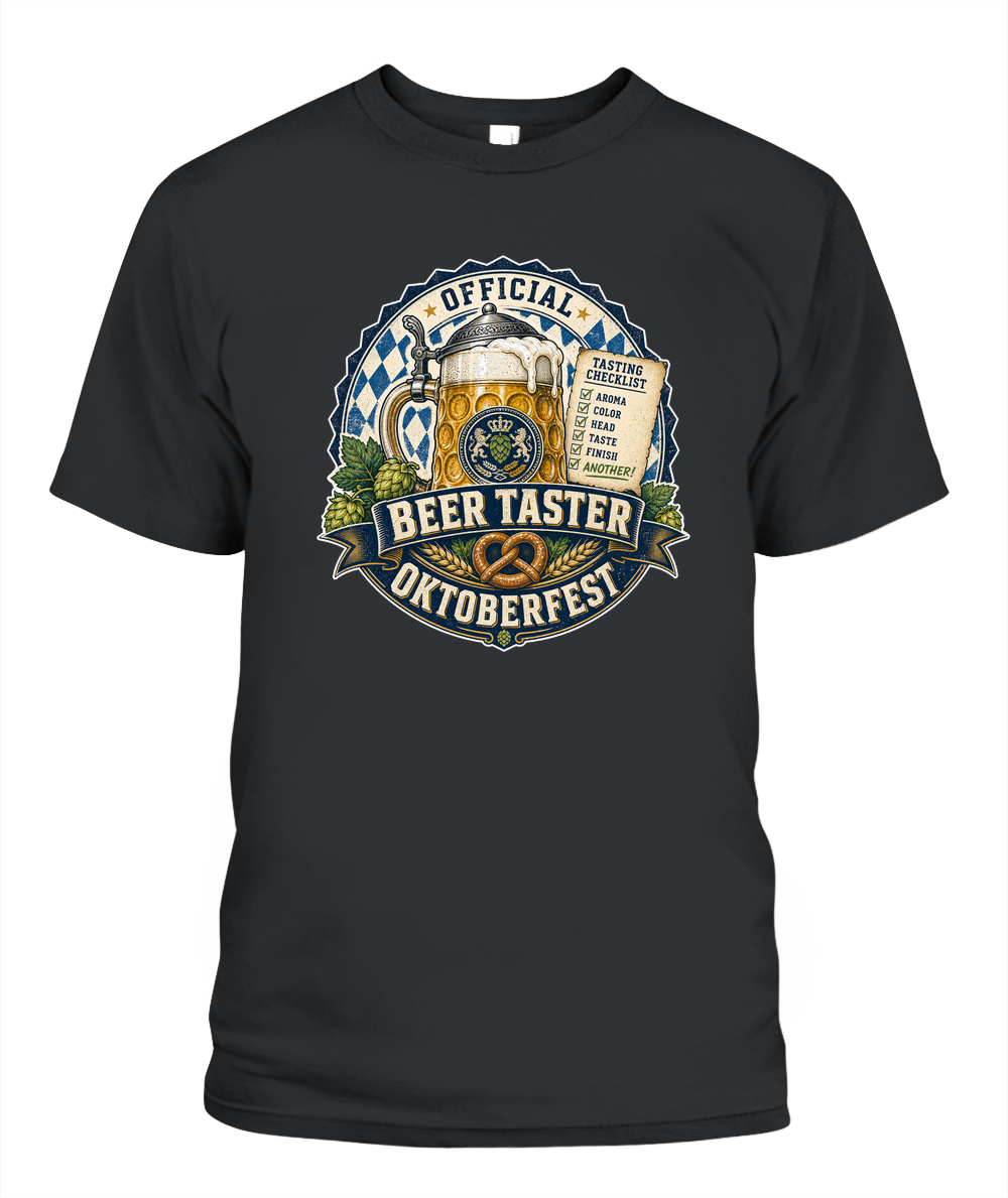 Official Beer Taster Oktoberfest T-Shirt in Black