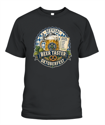 Official Beer Taster Oktoberfest T-Shirt in Black