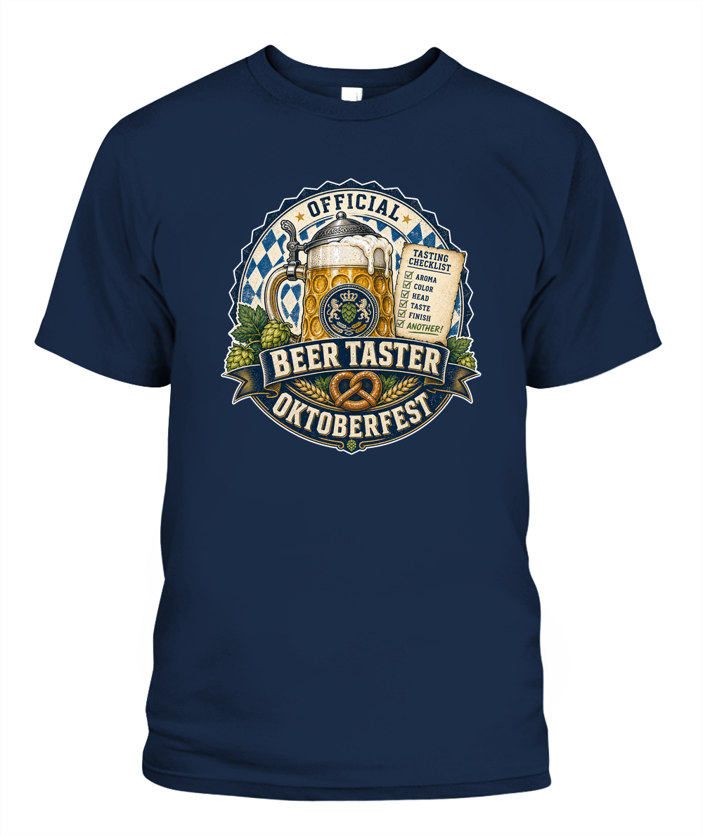 Official Beer Taster Oktoberfest T-Shirt in Navy