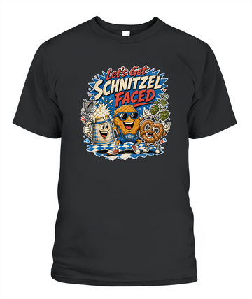 Let's Get Schnitzel Faced Oktoberfest T-Shirt in Black