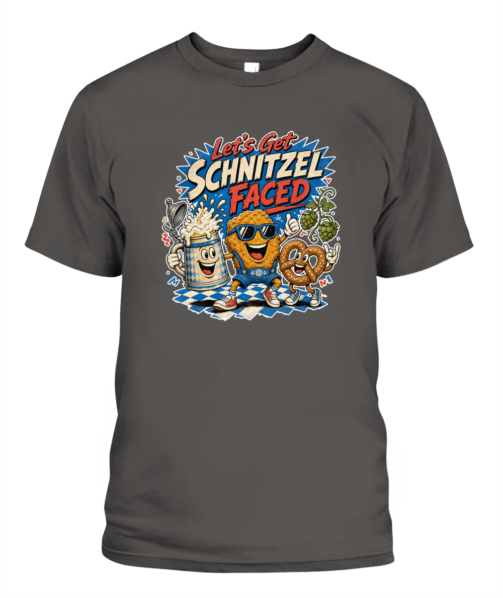 Let's Get Schnitzel Faced Oktoberfest T-Shirt in Pepper