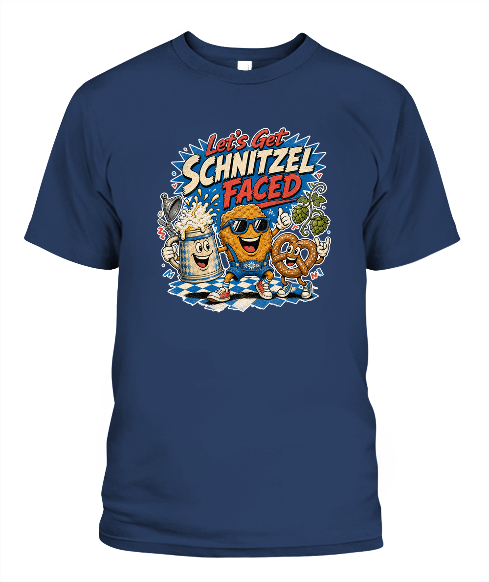 Let's Get Schnitzel Faced Oktoberfest T-Shirt in Midnight