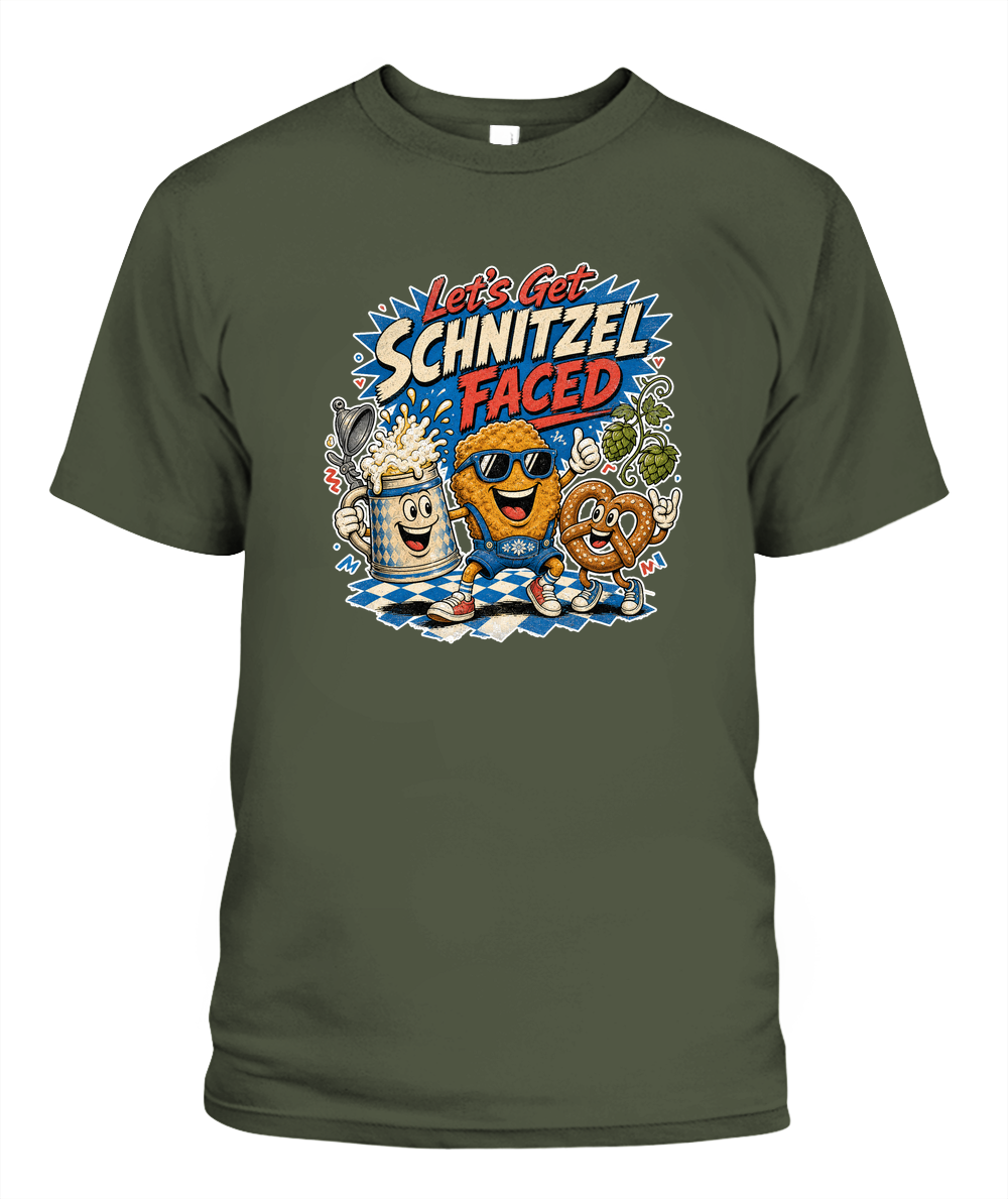 Let's Get Schnitzel Faced Oktoberfest T-Shirt in Hemp