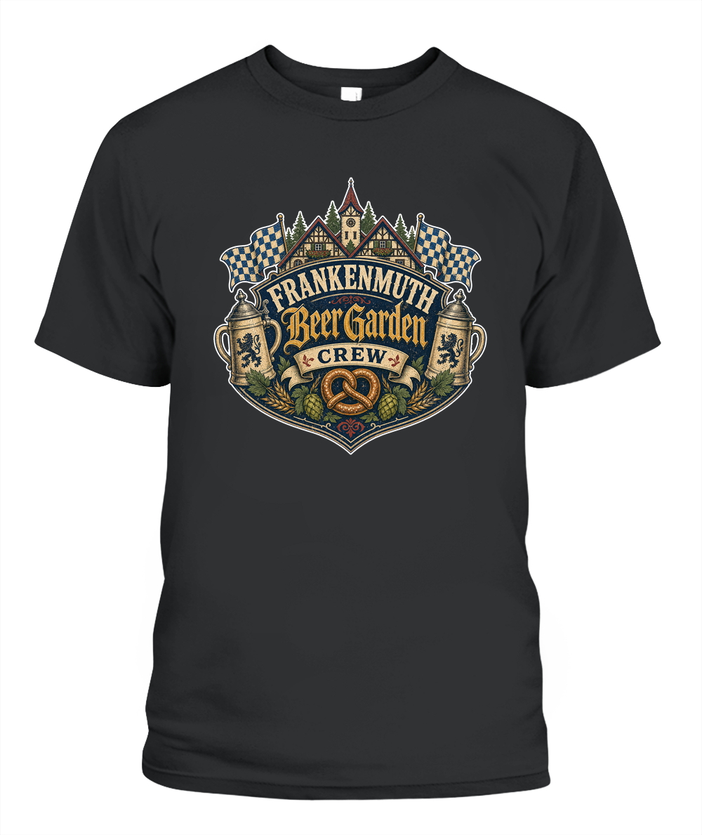 Frankenmuth Beer Garden Crew Oktoberfest T-Shirt in Black