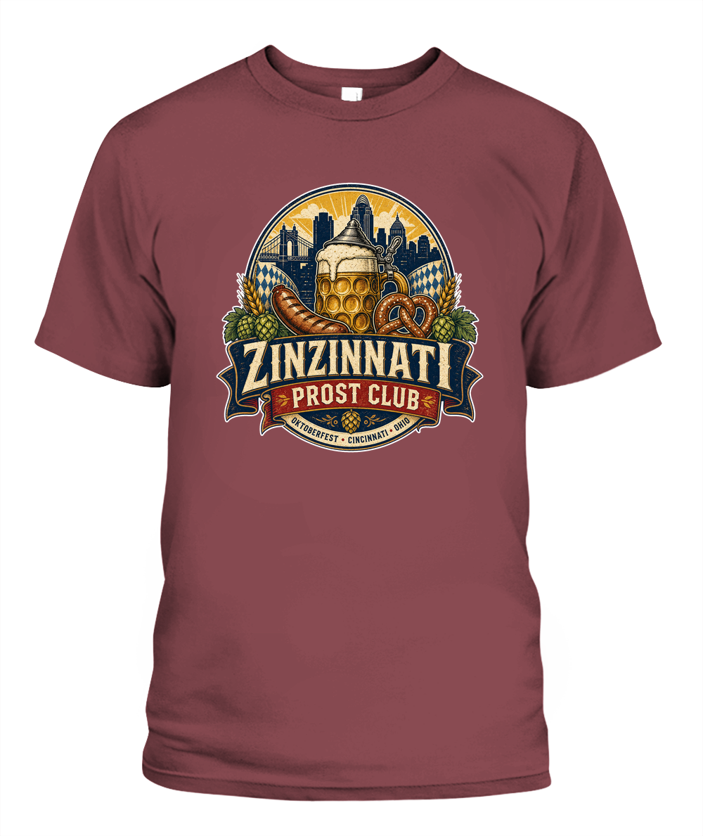 Zinzinnati Prost Club Oktoberfest T-Shirt in Chili