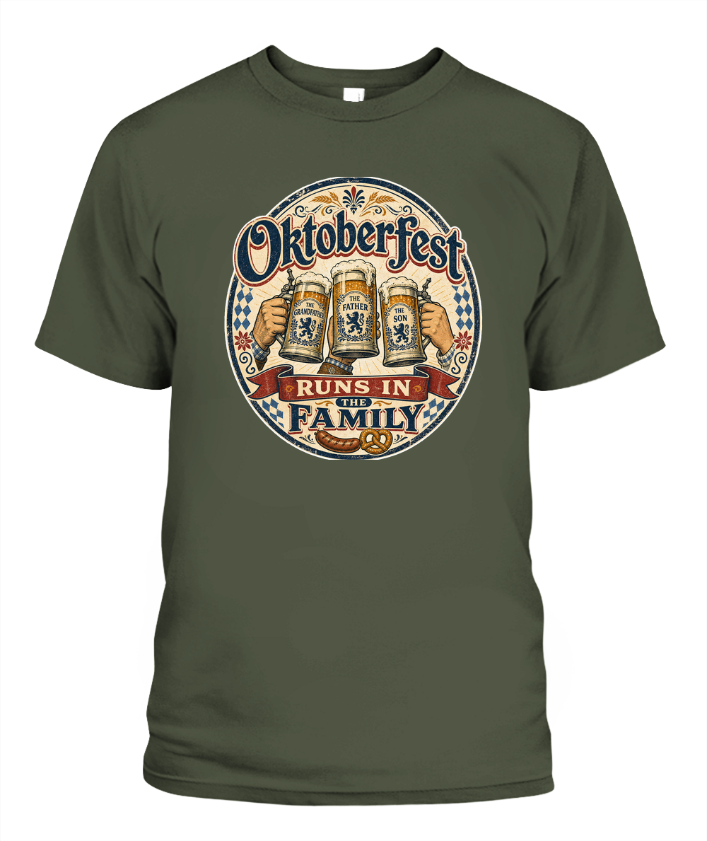Oktoberfest Runs In The Family Oktoberfest T-Shirt in Hemp