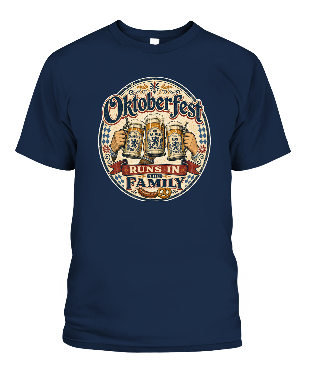 Oktoberfest Runs In The Family Oktoberfest T-Shirt in Black