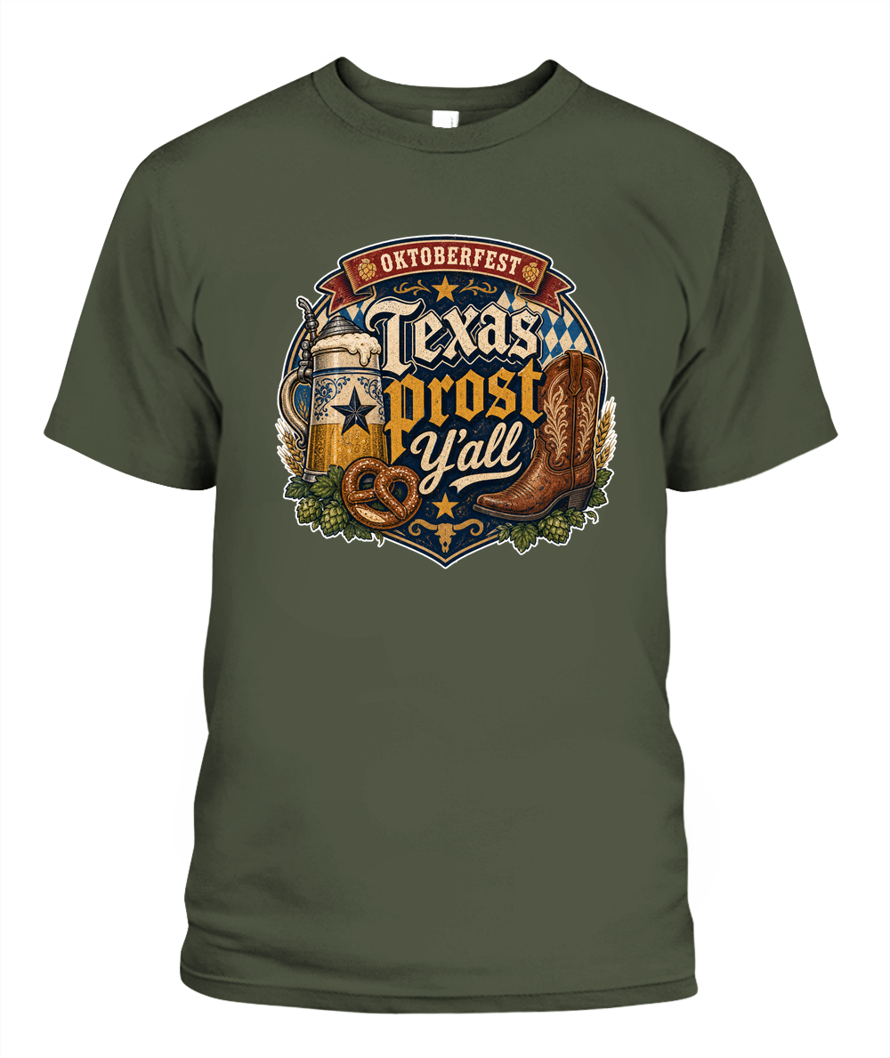 Texas Prost Y'all Oktoberfest T-Shirt in Hemp