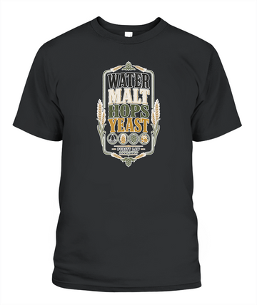 Water Malt Hops Yeast Oktoberfest T-Shirt in Black