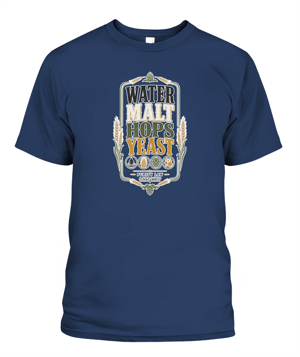 Water Malt Hops Yeast Oktoberfest T-Shirt in Midnight