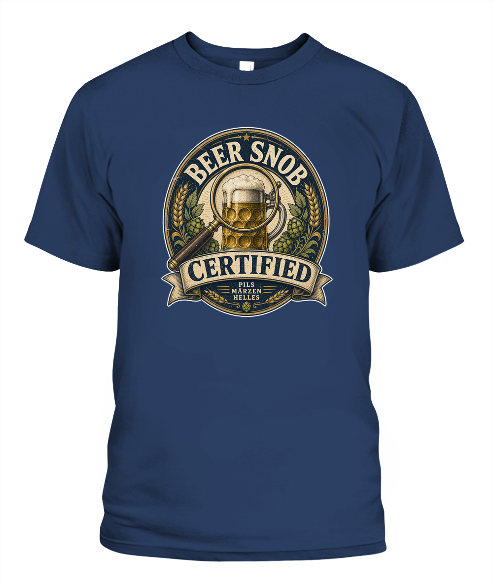 Beer Snob Certified Oktoberfest T-Shirt in Midnight