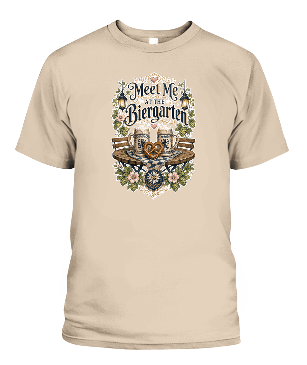 Meet Me At The Biergarten Oktoberfest T-Shirt in Ivory