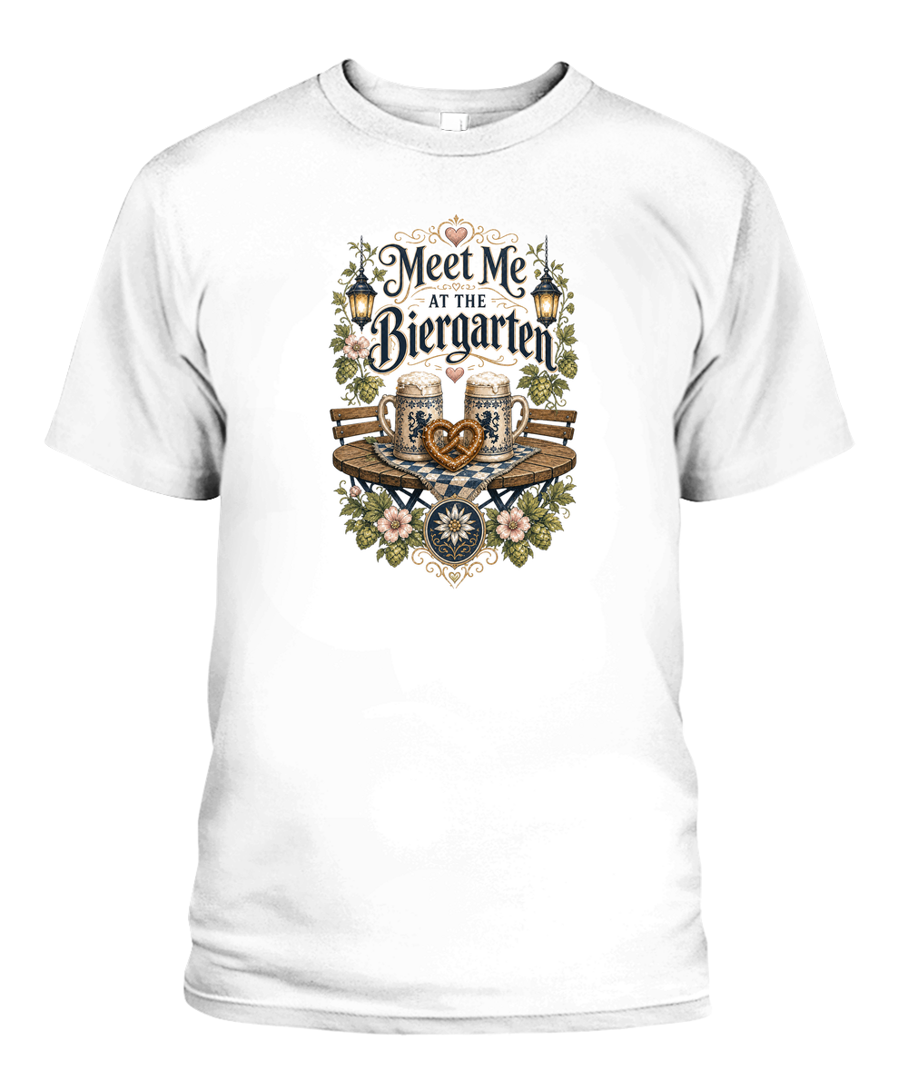 Meet Me At The Biergarten Oktoberfest T-Shirt in White