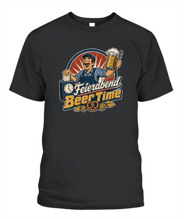 Feierabend Beer Time Oktoberfest T-Shirt in Black
