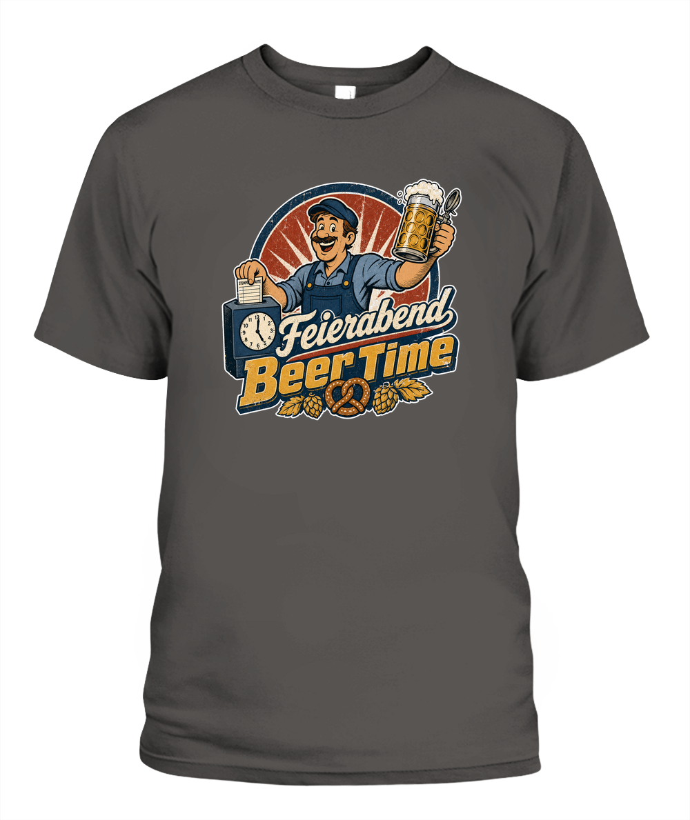 Feierabend Beer Time Oktoberfest T-Shirt in Pepper