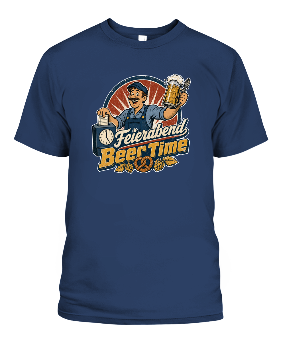 Feierabend Beer Time Oktoberfest T-Shirt in Midnight